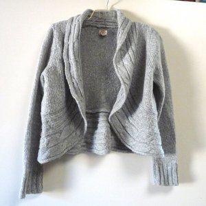 Mudd gray shrug open front swing cardigan sweater cable XL soft